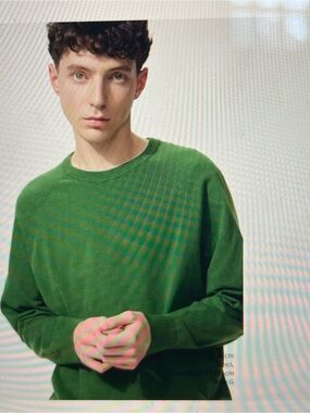 Uniqlo Men's Crewneck Sweater in Forest Green
